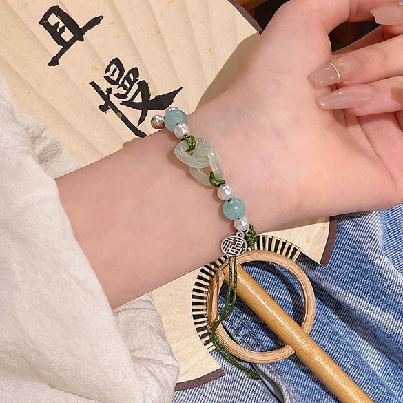 Women's Pearl Geometric Insectinspired Electroplated Hand Jewelry Bracelet