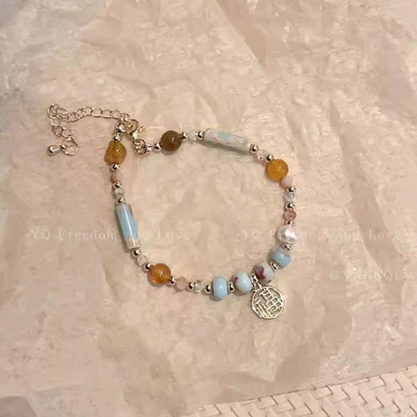 Women's Pearl Geometric Insectinspired Electroplated Hand Jewelry Bracelet