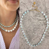 Women's Pearl Geometric Minimalist Water Wave Chain Electroplated Clavicle Necklace