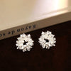Women's Pearl Geometric Sunflower Copper Electroplated Earrings Fashion Style