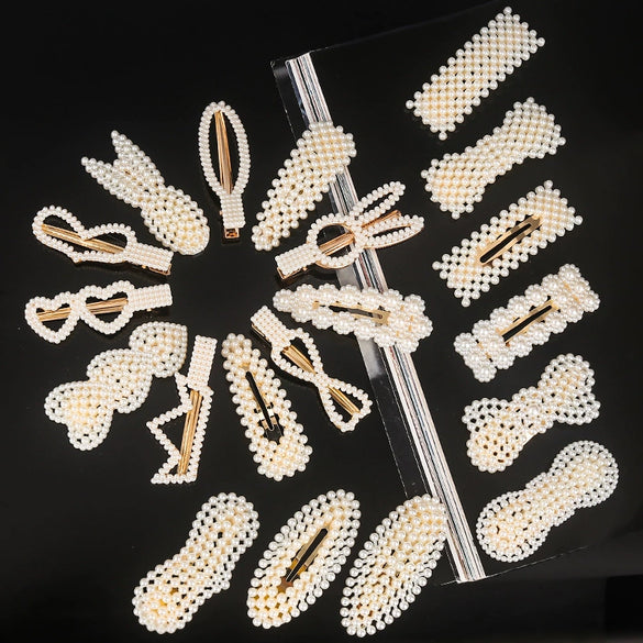 Women's Pearl Hairpin Set With Pearl Embellishment Simple Elegant Side Clip Hair Accessories