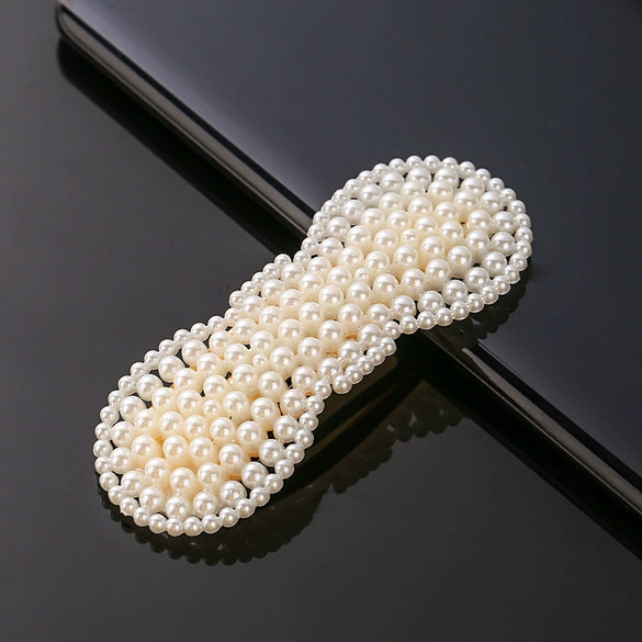 Women's Pearl Hairpin Set With Pearl Embellishment Simple Elegant Side Clip Hair Accessories