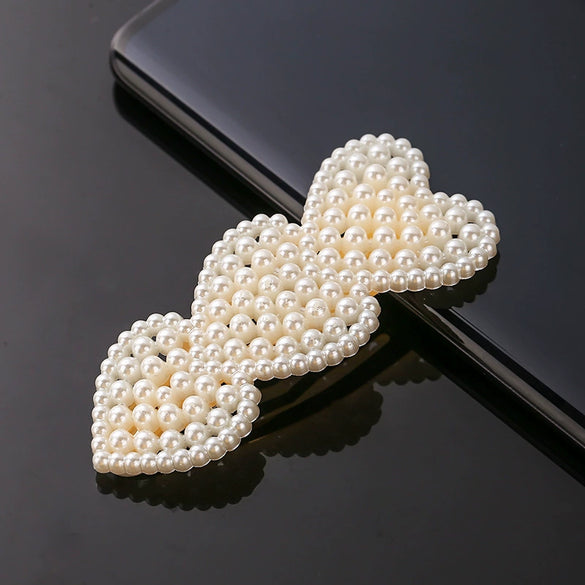Women's Pearl Hairpin Set With Pearl Embellishment Simple Elegant Side Clip Hair Accessories