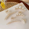 Women's Pearl Handmade Retro Fashion Geometric Hair Shark Clip