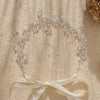 Women's Pearl Leaf Floral Headband Handmade Alloy Bridal Hair Accessory With Rhinestone Detail For Weddings And Banquets
