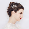 Women's Pearl Leaf Flower Edge Hair Comb Alloy Rhinestone Bridal Hair Accessory Simple Elegant Style