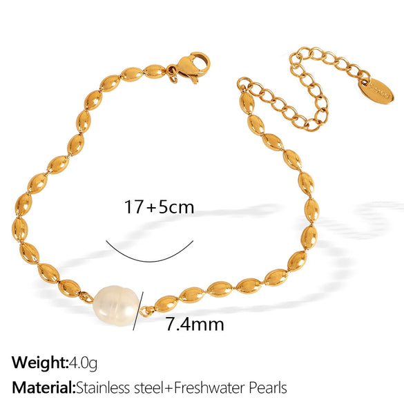 Women's Pearl Light Luxury Niche Design Sense Fashion Personality Allmatch 316L Stainless Steel Gold Plated Necklace
