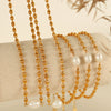 Women's Pearl Light Luxury Niche Design Sense Fashion Personality Allmatch 316L Stainless Steel Gold Plated Necklace