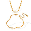 Women's Pearl Light Luxury Niche Design Sense Fashion Personality Allmatch 316L Stainless Steel Gold Plated Necklace
