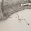 Women's Pearl Long Necklace With Geometric Pattern Woolen Chain Copper Material Electroplating Process Tassel Design Light Luxury Style