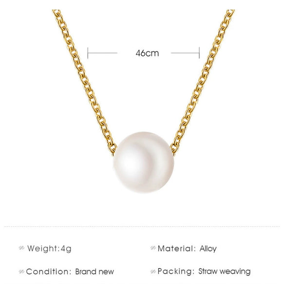 Women's Pearl Necklace With Alloy Love Pendant Geometric Pattern Highend Style