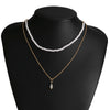 Women's Pearl Necklace With Alloy Love Pendant Geometric Pattern Highend Style