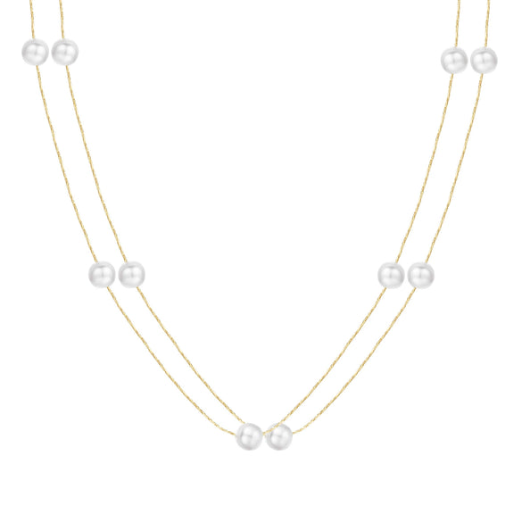 Women's Pearl Necklace With Alloy Love Pendant Geometric Pattern Highend Style