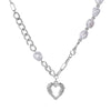 Women's Pearl Necklace With Alloy Love Pendant Geometric Pattern Highend Style
