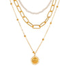 Women's Pearl Necklace With Alloy Love Pendant Geometric Pattern Highend Style