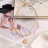 Women's Pearl Necklace With Alloy Love Pendant Geometric Pattern Highend Style