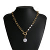 Women's Pearl Necklace With Alloy Love Pendant Geometric Pattern Highend Style