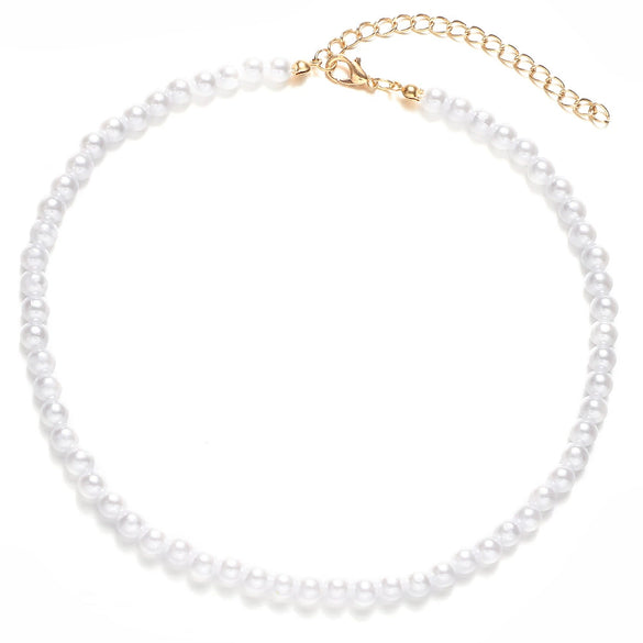 Women's Pearl Necklace With Alloy Love Pendant Geometric Pattern Highend Style