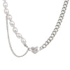 Women's Pearl Necklace With Alloy Love Pendant Geometric Pattern Highend Style