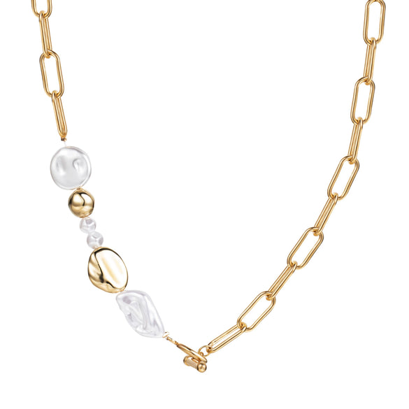 Women's Pearl Necklace With Alloy Love Pendant Geometric Pattern Highend Style
