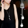 Women's Pearl Stacked High End Light Luxury Niche Necklace Jewelry Wholesale Alloy Micro Inlay Bamboo Chain