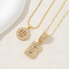 Women's Pendant Necklace Copper Inlaid With Zirconium Plated Real Gold Geometric Letters Pattern Set With Diamonds