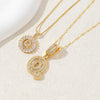 Women's Pendant Necklace Copper Inlaid With Zirconium Plated Real Gold Geometric Letters Pattern Set With Diamonds