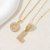 Women's Pendant Necklace Copper Inlaid With Zirconium Plated Real Gold Geometric Letters Pattern Set With Diamonds
