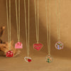 Women's Pendant Necklace Copper Mixed Gemstone Setting Geometric Heart Electroplated