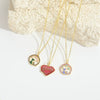 Women's Pendant Necklace Copper Mixed Gemstone Setting Geometric Heart Electroplated