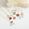 Women's Pendant Necklace Copper Mixed Gemstone Setting Geometric Heart Electroplated