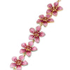 Women's Pink Cherry Blossom Anklet With Oildrop Flower Design Zinc Alloy Ankle Chain For Holiday And Everyday Wear