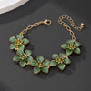 Women's Pink Cherry Blossom Anklet With Oildrop Flower Design Zinc Alloy Ankle Chain For Holiday And Everyday Wear