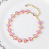 Women's Pink Crystal Candy Style Copper Inlaid Zircon Bracelet