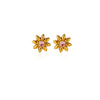 Women's Pink Crystal Sunflower Stud Earrings Goldplated Stainless Steel Geometric Floral Jewelry With A Cute Vintageinspired Design