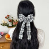 Women's Plaid Bow Cloth Hairpin Purely Handmade Early Spring Accessory