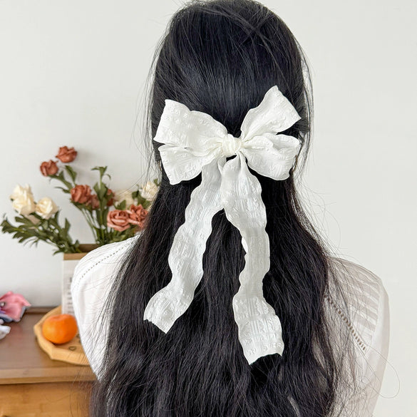 Women's Plaid Bow Cloth Hairpin Purely Handmade Early Spring Accessory