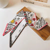 Women's Plaid Cloth Ribbon Ponytail Hair Tie Headband Geometric French Style Silk Scarf Hair Accessory