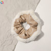 Women's Plaid Velvet And Polyurethane Scrunchie With Plush Trim Handmade Ponytail Hair Tie Accessory