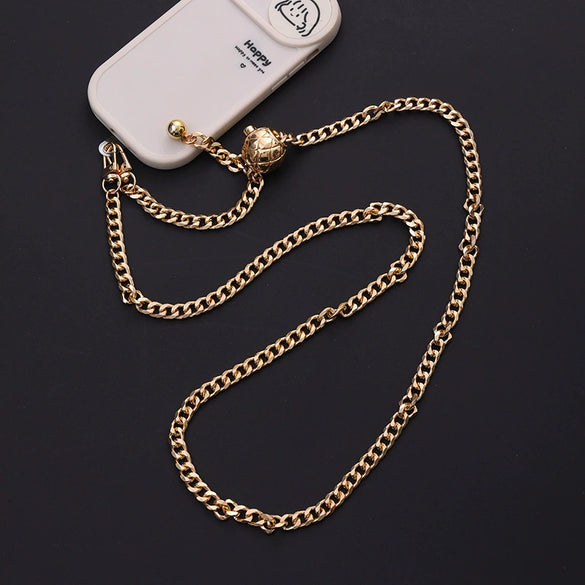 Women's Plastic And Nylon Metal Buckle Electroplated Adjustable Diagonal Mobile Phone Lanyard Jewelry With Clip