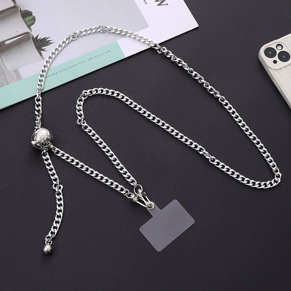 Women's Plastic And Nylon Metal Buckle Electroplated Adjustable Diagonal Mobile Phone Lanyard Jewelry With Clip