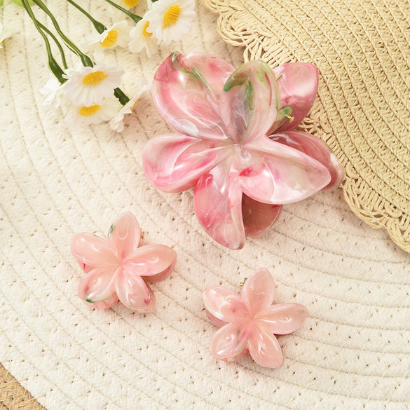 Women's Plastic And Resin Egg Flower Hair Clips Set With Baking Paint Simple Style