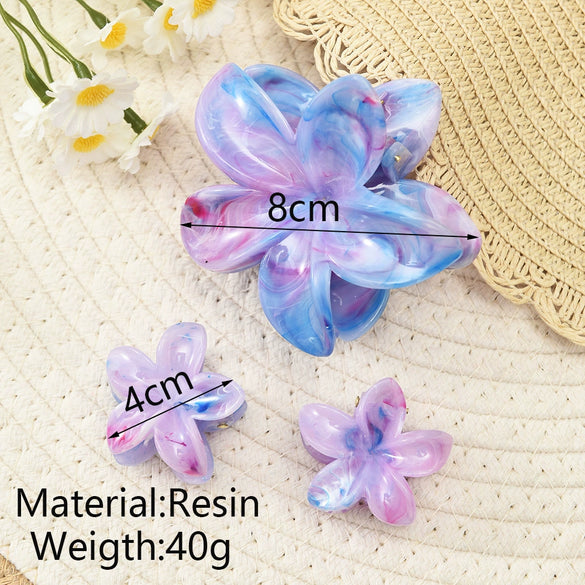 Women's Plastic And Resin Egg Flower Hair Clips Set With Baking Paint Simple Style