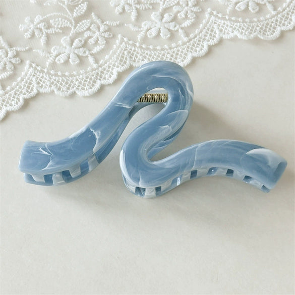 Women's Plastic And Resin Hair Clip Fashion Ol Style Ink Texture Polish Processed