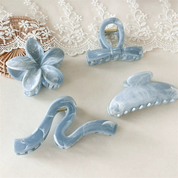 Women's Plastic And Resin Hair Clip Fashion Ol Style Ink Texture Polish Processed