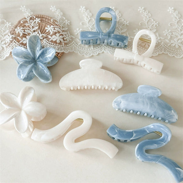 Women's Plastic And Resin Hair Clip Fashion Ol Style Ink Texture Polish Processed