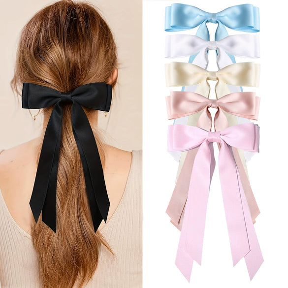 Women's Plastic And Resin Handmade Bow Spring Clip Hairpin Hair Accessories