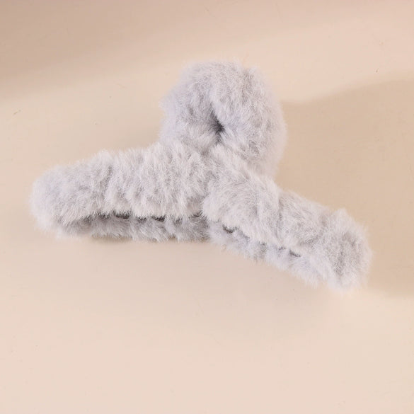 Women's Plastic And Resin Handmade Simple Geometric Stuffed Furry Shark Hair Clip