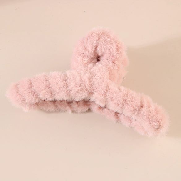 Women's Plastic And Resin Handmade Simple Geometric Stuffed Furry Shark Hair Clip