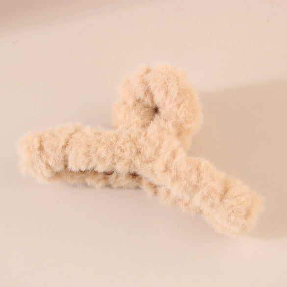Women's Plastic And Resin Handmade Simple Geometric Stuffed Furry Shark Hair Clip